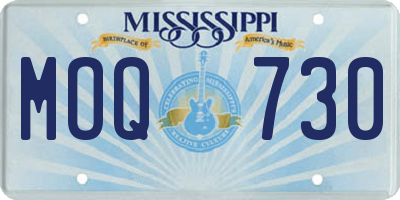 MS license plate MOQ730