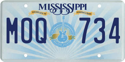 MS license plate MOQ734