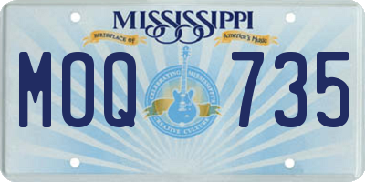 MS license plate MOQ735