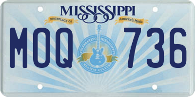 MS license plate MOQ736