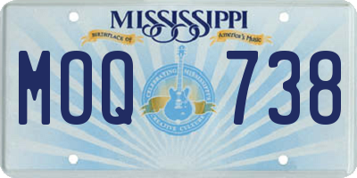 MS license plate MOQ738