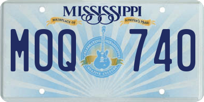 MS license plate MOQ740