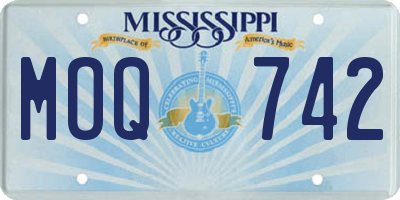 MS license plate MOQ742