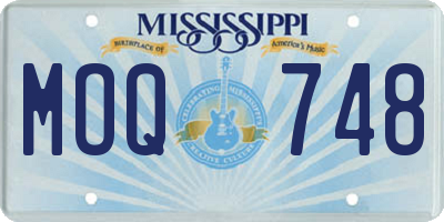 MS license plate MOQ748