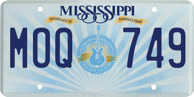 MS license plate MOQ749
