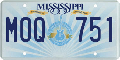 MS license plate MOQ751