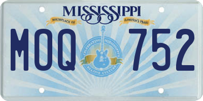 MS license plate MOQ752