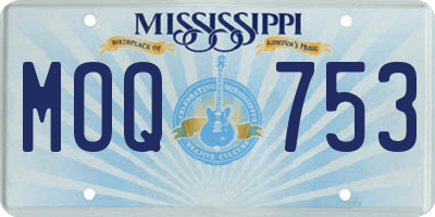 MS license plate MOQ753