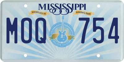 MS license plate MOQ754