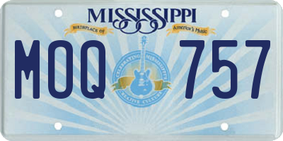 MS license plate MOQ757