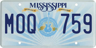 MS license plate MOQ759