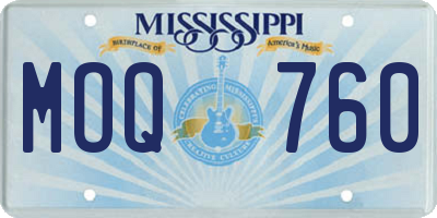 MS license plate MOQ760