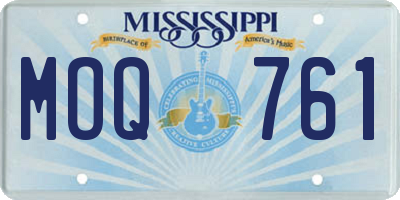 MS license plate MOQ761