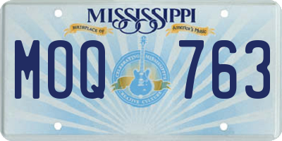 MS license plate MOQ763