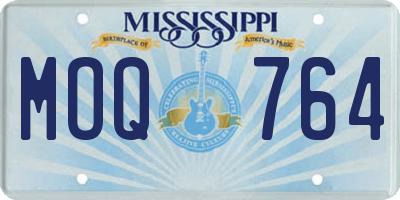 MS license plate MOQ764