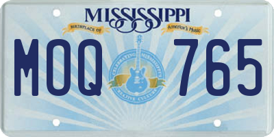 MS license plate MOQ765