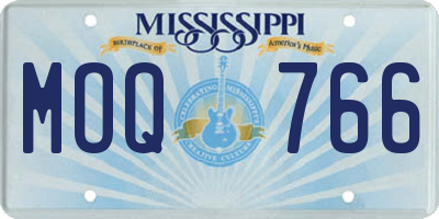 MS license plate MOQ766