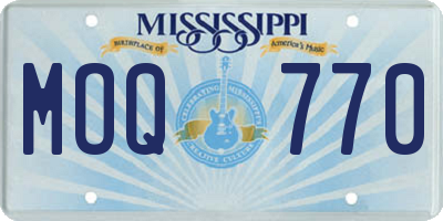 MS license plate MOQ770