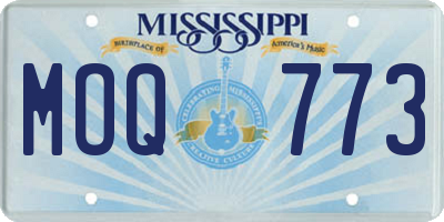 MS license plate MOQ773