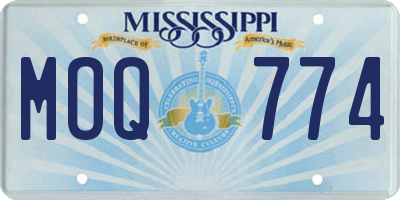MS license plate MOQ774