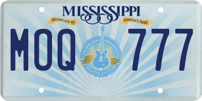 MS license plate MOQ777
