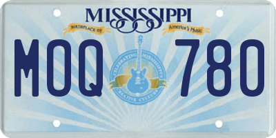 MS license plate MOQ780