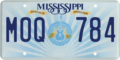 MS license plate MOQ784