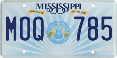 MS license plate MOQ785