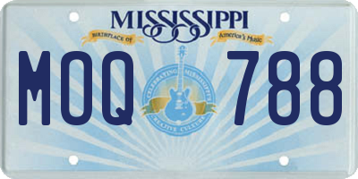 MS license plate MOQ788