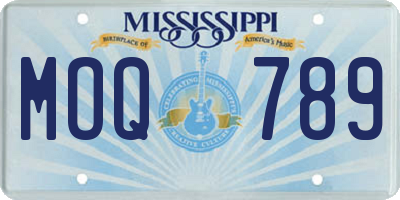 MS license plate MOQ789