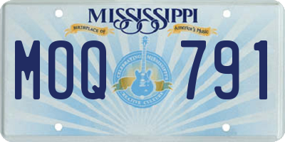 MS license plate MOQ791