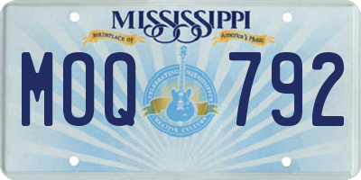 MS license plate MOQ792
