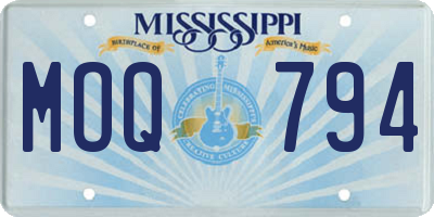 MS license plate MOQ794
