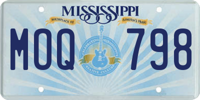 MS license plate MOQ798
