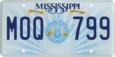 MS license plate MOQ799