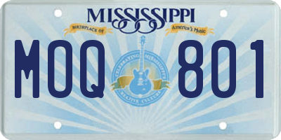 MS license plate MOQ801