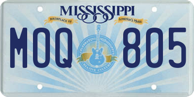 MS license plate MOQ805