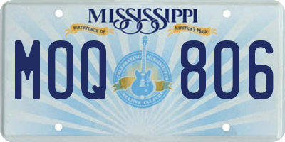 MS license plate MOQ806