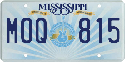 MS license plate MOQ815