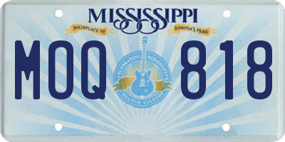MS license plate MOQ818