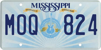 MS license plate MOQ824