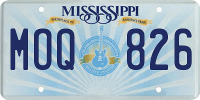 MS license plate MOQ826