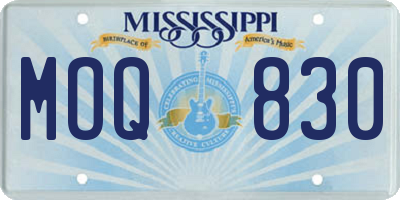 MS license plate MOQ830