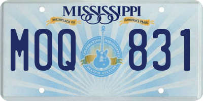 MS license plate MOQ831