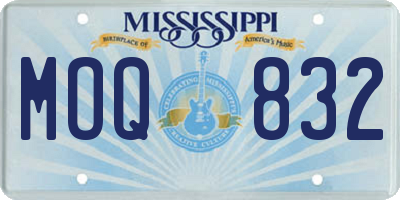 MS license plate MOQ832