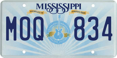 MS license plate MOQ834