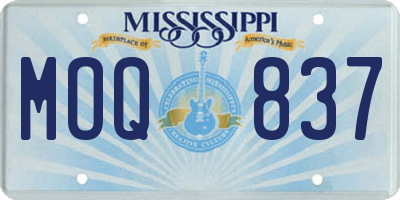 MS license plate MOQ837