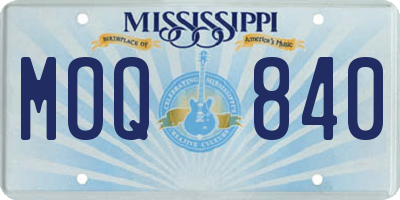 MS license plate MOQ840