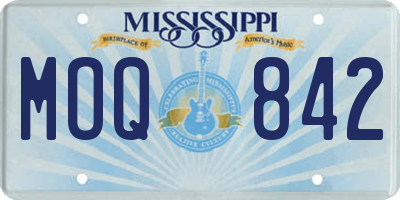 MS license plate MOQ842