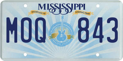 MS license plate MOQ843